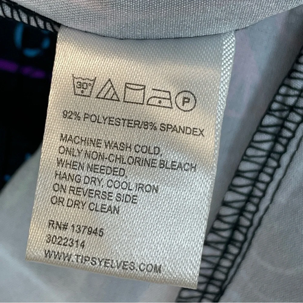 Tipsy Elves Swim Trunks Mens XL Black Neon Nightcap Cocktail All Over Beach Vaca